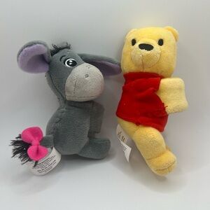Disney Cutie Cuffs Pooh Eeyore Plush Slap On Bands Bracelets Lot Of 2 GUC